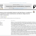 Artikel zum Transformationspotenzial von Verkehrsdienstleistungen und Mobilitätsverhalten im Ruhrgebiet im internationalen Magazin TRIP erschienen